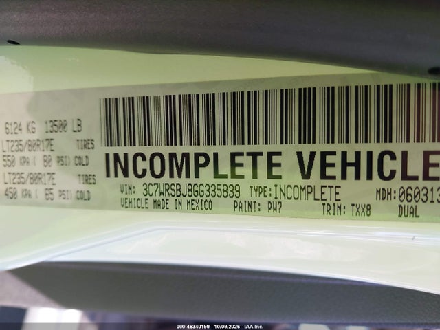 RAM 3500 Chassis Tradesman/slt 2016 3C7WRSBJ8GG335839 Image 9