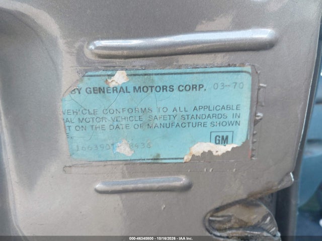 Aukcja sprzedaży 1970 Chevrolet Impala, vin: 166390T208436, numer aukcji: 46340800