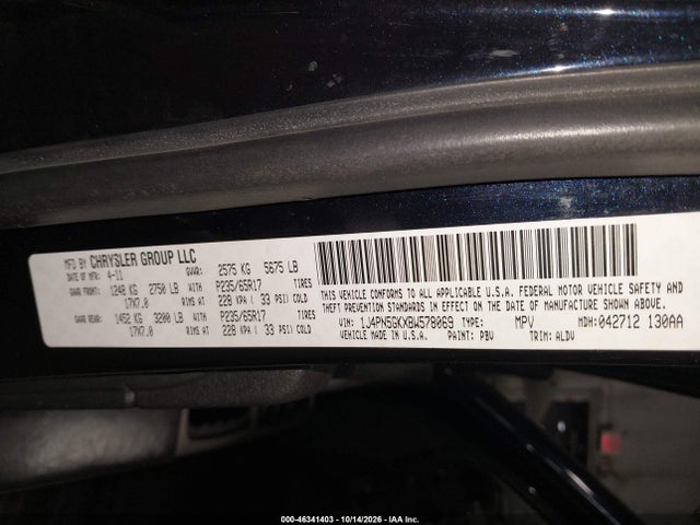 Aukcja sprzedaży 2011 Jeep Liberty Limited, vin: 1J4PN5GKXBW578069, numer aukcji: 46341403