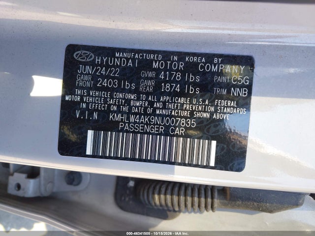 Aukcja sprzedaży 2022 Hyundai Elantra N, vin: KMHLW4AK9NU007835, numer aukcji: 46341505