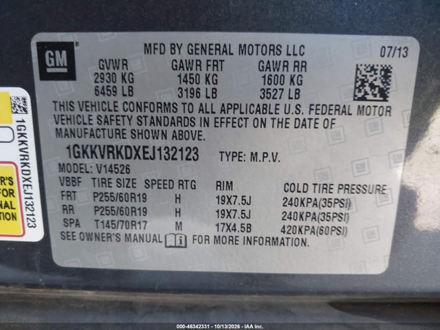 1GKKVRKDXEJ132123 GMC Acadia Slt-1