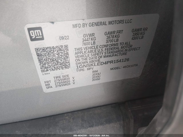Продаж на аукціоні авто 2023 Chevrolet Tahoe 4wd Commercial Fleet, vin: 1GNSKLED4PR154126, номер лоту: 46342391