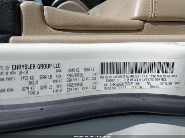 Продаж на аукціоні авто 2011 Jeep Grand Cherokee Limited, vin: 1J4RS5GG0BC557293, номер лоту: 46342517