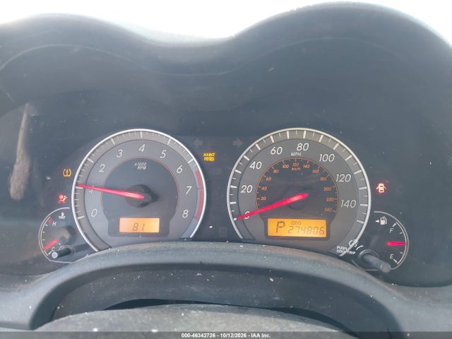 46342726 :رقم المزاد ، 1NXBU4EE9AZ255647 vin ، 2010 Toyota Corolla S مزاد بيع