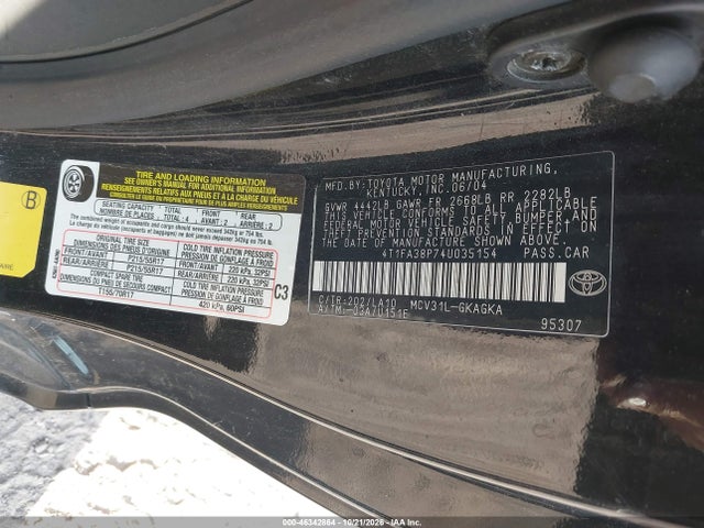 Aukcja sprzedaży 2004 Toyota Camry Solara Sle, vin: 4T1FA38P74U035154, numer aukcji: 46342864