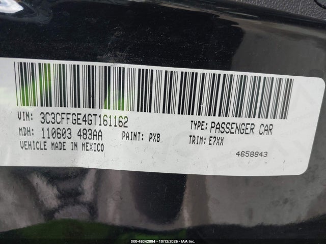 3C3CFFGE4GT161162 Fiat 500E BATTERY ELECTRIC