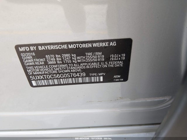 Продажа на аукционе авто 2016 Bmw X5 Edrive Xdrive40e, vin: 5UXKT0C56G0S76439, номер лота: 46343246