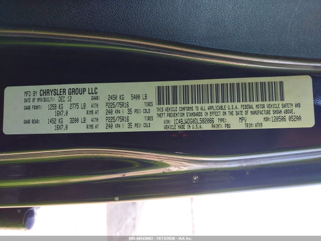 Aukcja sprzedaży 2013 Jeep Wrangler Unlimited Sport, vin: 1C4BJWDG0DL582086, numer aukcji: 46343663