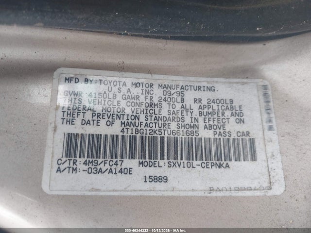 Продаж на аукціоні авто 1996 Toyota Camry Dx/le/xle, vin: 4T1BG12K5TU661685, номер лоту: 46344332