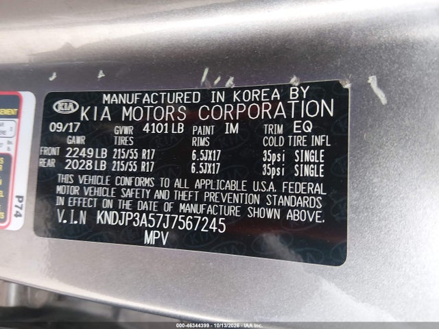 KIA SOUL + 2018 KNDJP3A57J7567245 Image 9
