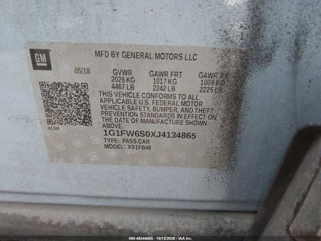 1G1FW6S0XJ4134865 Chevrolet BOLT EV LT