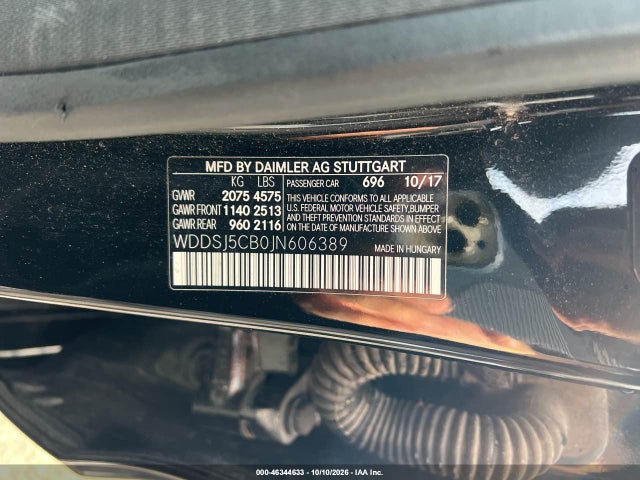 2018 Mercedes-benz Cla 45 Amg მანქანა იყიდება აუქციონზე, vin: WDDSJ5CB0JN606389, აუქციონის ნომერი: 46344633