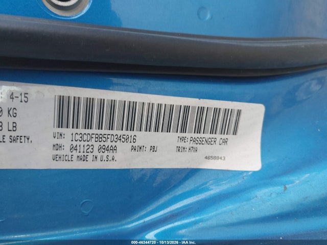 Dodge DART SXT 2015 1C3CDFBB5FD345016 Image 9