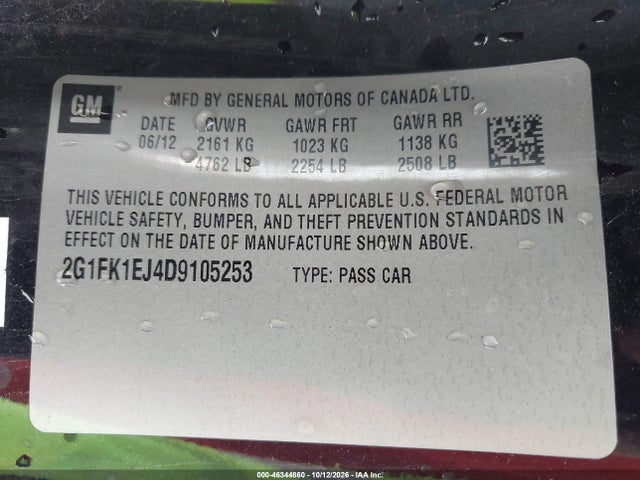 Продажа на аукционе авто 2013 Chevrolet Camaro 2ss, vin: 2G1FK1EJ4D9105253, номер лота: 46344860