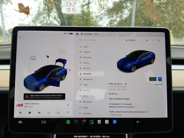 Продаж на аукціоні авто 2018 Tesla Model 3 Long Range/performance, vin: 5YJ3E1EB7JF133890, номер лоту: 46345001