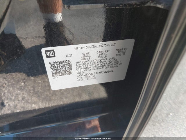 46345706 :رقم المزاد ، 1G1ZD5ST3RF142944 vin ، 2024 Chevrolet Malibu Fwd 1lt مزاد بيع