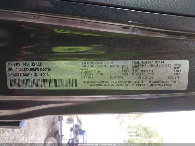 Auction sale of the 2021 Jeep Wrangler Unlimited Rubicon 392 4x4, vin: 1C4JJXSJ0MW755216, lot number: 46346099