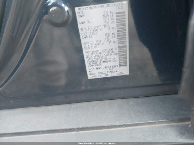 Aukcja sprzedaży 2015 Nissan Rogue Sv, vin: 5N1AT2MV1FC854897, numer aukcji: 46346275