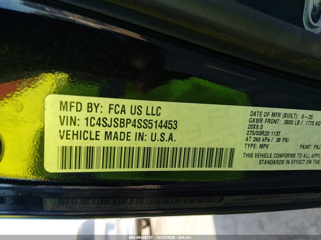 Продаж на аукціоні авто 2025 Jeep Wagoneer L Series Ii 4x4, vin: 1C4SJSBP4SS514453, номер лоту: 46346707