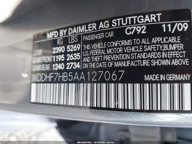 46347453 :رقم المزاد ، WDDHF7HB5AA127067 vin ، 2010 Mercedes-benz E 63 Amg مزاد بيع