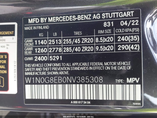 W1N0G8EB0NV385308 Mercedes-Benz Glc 300 4matic Suv