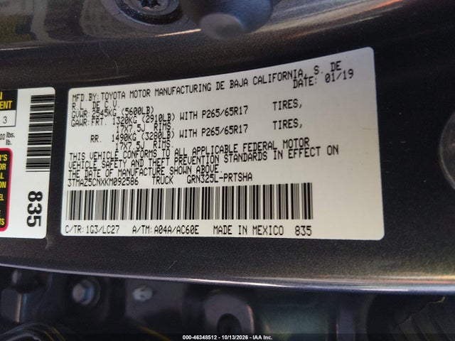 3TMAZ5CNXKM092586 Toyota Tacoma Trd Sport