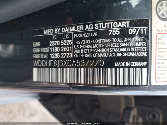 Aukcja sprzedaży 2012 Mercedes-benz E 350 4matic, vin: WDDHF8JBXCA537270, numer aukcji: 46348627
