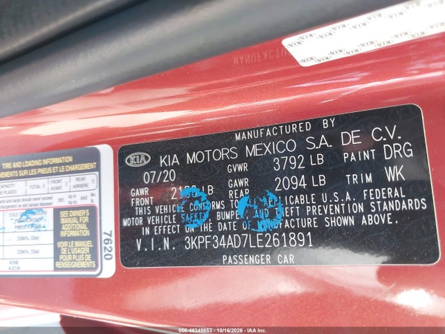 KIA Forte Gt-line 2020 3KPF34AD7LE261891 Image 9