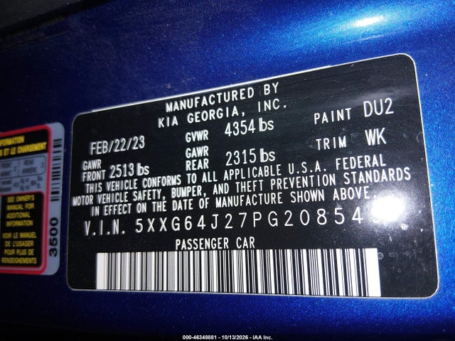 KIA K5 Gt-line 2023 5XXG64J27PG208549 Image 9