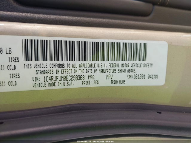 Продаж на аукціоні авто 2014 Jeep Grand Cherokee Summit, vin: 1C4RJFJM0EC298368, номер лоту: 46349311