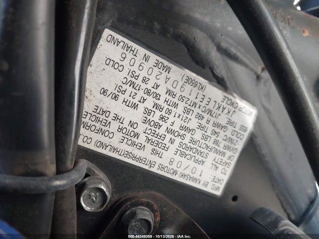 2009 Kawasaki Kl650 E მანქანა იყიდება აუქციონზე, vin: JKAKLEE119DA20906, აუქციონის ნომერი: 46349369