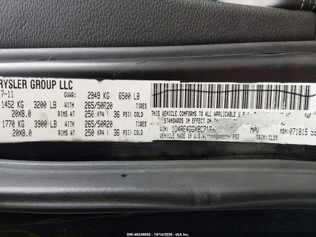 Aukcja sprzedaży 2013 Dodge Durango Citadel, vin: 1C4SDJET6DC505194, numer aukcji: 46349850