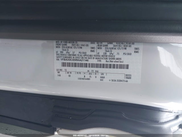 Ford Transit-350 Passenger Van Xlt 2024 1FBAX9C85RKA21146 Image 9