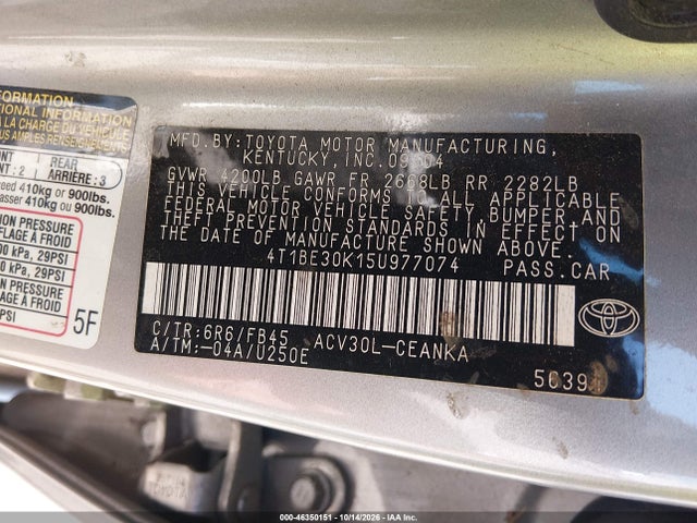 Продаж на аукціоні авто 2005 Toyota Camry Le, vin: 4T1BE30K15U977074, номер лоту: 46350151