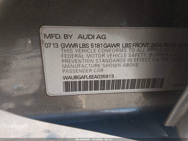 Продаж на аукціоні авто 2014 Audi S4 3.0t Premium Plus, vin: WAUBGAFL6EA035913, номер лоту: 46350226
