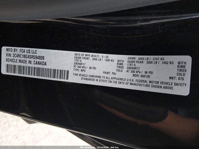 Chrysler Pacifica Select 2025 2C4RC1BG4SR594809 Image 9