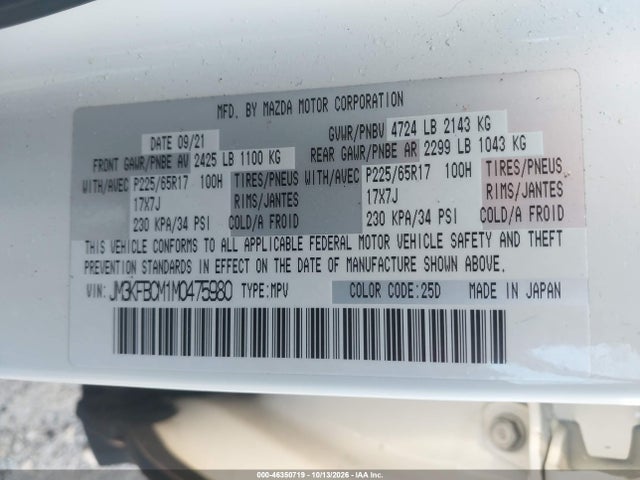 Mazda Cx-5 Touring 2021 JM3KFBCM1M0475980 Image 9