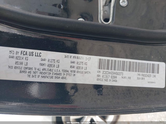 Продаж на аукціоні авто 2017 Dodge Charger Sxt Rwd, vin: 2C3CDXHG5HH562273, номер лоту: 46350969
