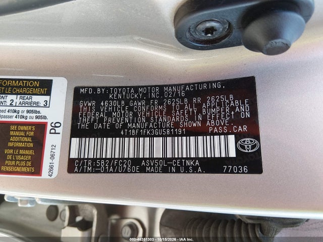 Toyota CAMRY LE 2016 4T1BF1FK3GU581191 Image 9