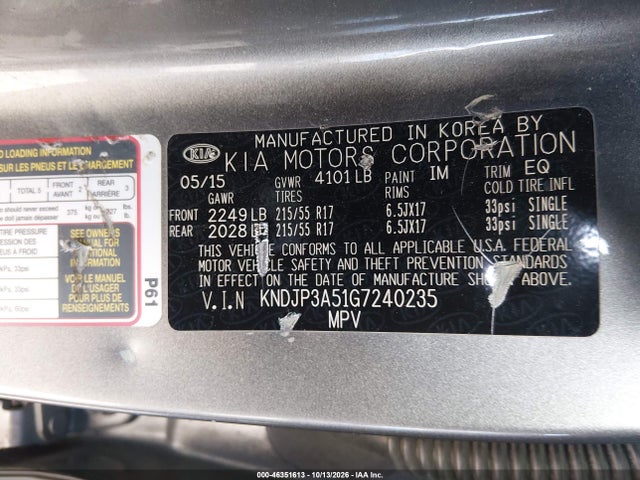 KNDJP3A51G7240235 KIA SOUL +