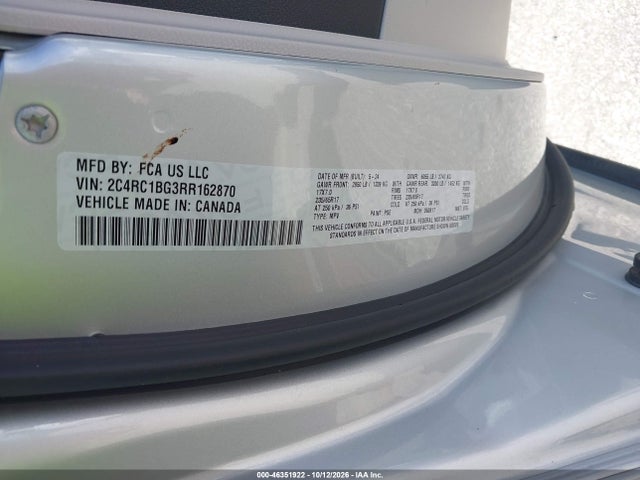 2024 Chrysler Pacifica Touring L მანქანა იყიდება აუქციონზე, vin: 2C4RC1BG3RR162870, აუქციონის ნომერი: 46351922