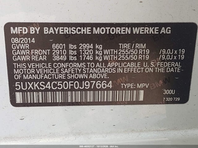 BMW X5 Xdrive35d 2015 5UXKS4C50F0J97664 Image 9