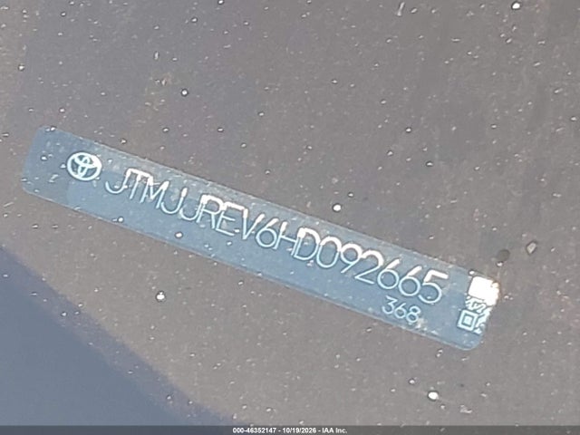 46352147 :رقم المزاد ، JTMJJREV6HD092665 vin ، 2017 Toyota Rav4 Hybrid Se مزاد بيع