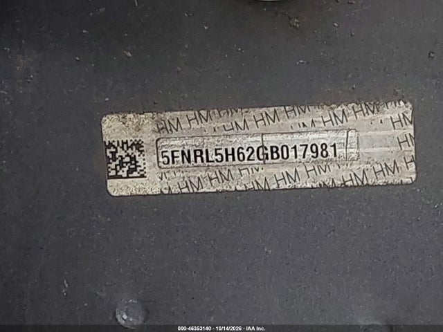 Продаж на аукціоні авто 2016 Honda Odyssey Ex-l, vin: 5FNRL5H62GB017981, номер лоту: 46353140