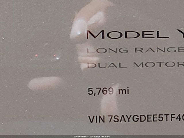 Продаж на аукціоні авто 2026 Tesla Model Y All-wheel Drive/long Range Launch Series/premium All-wheel Drive, vin: 7SAYGDEE5TF405614, номер лоту: 46353544
