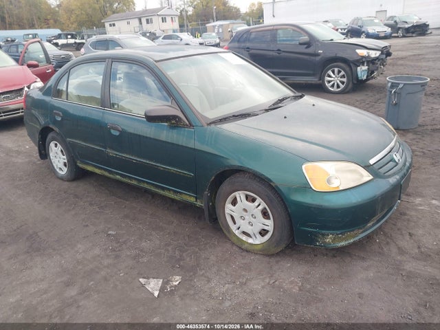 2001 Honda Civic Lx მანქანა იყიდება აუქციონზე, vin: JHMES165X1S009592, აუქციონის ნომერი: 46353574