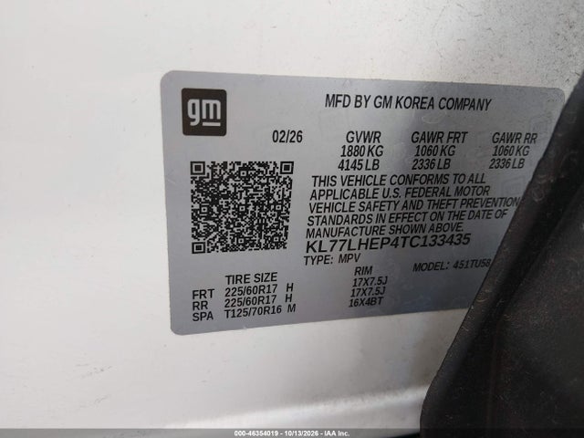 KL77LHEP4TC133435 Chevrolet Trax Fwd Lt