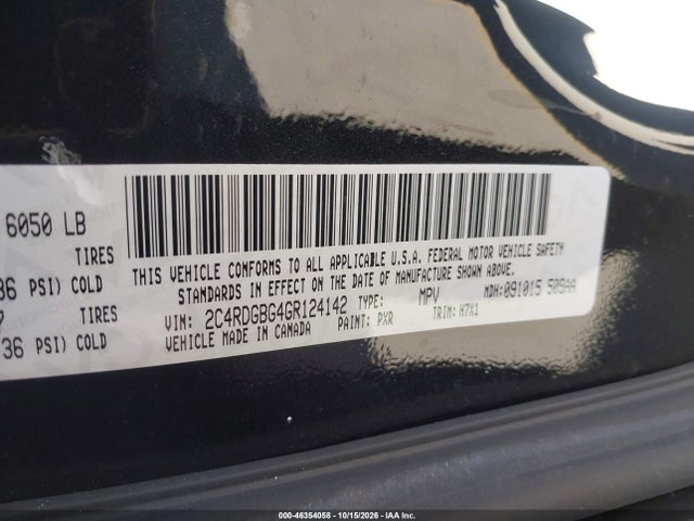Dodge Grand Caravan American Value Pkg 2016 2C4RDGBG4GR124142 Image 9