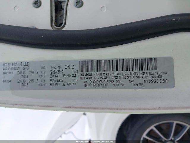 Продаж на аукціоні авто 2018 Dodge Journey Se, vin: 3C4PDCAB8JT196360, номер лоту: 46354102