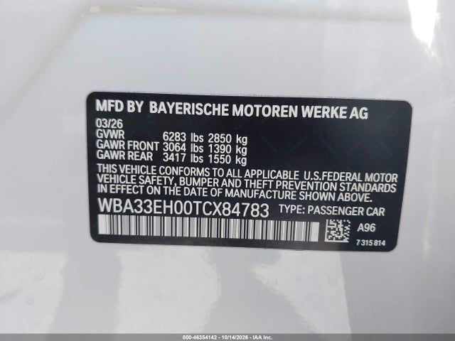 WBA33EH00TCX84783 BMW 740i Xdrive